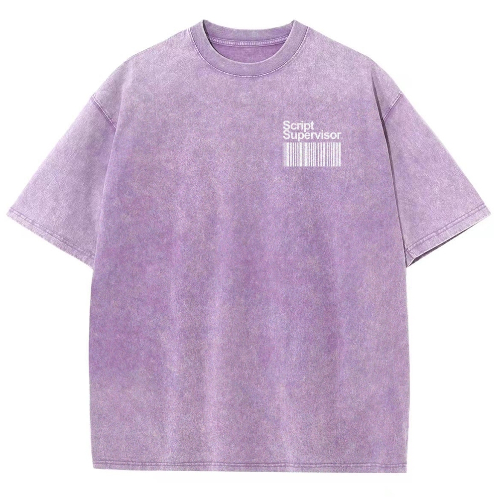 Script Supervisor Pattern Washed Vintage Short Sleeves T-Shirt-moweekender