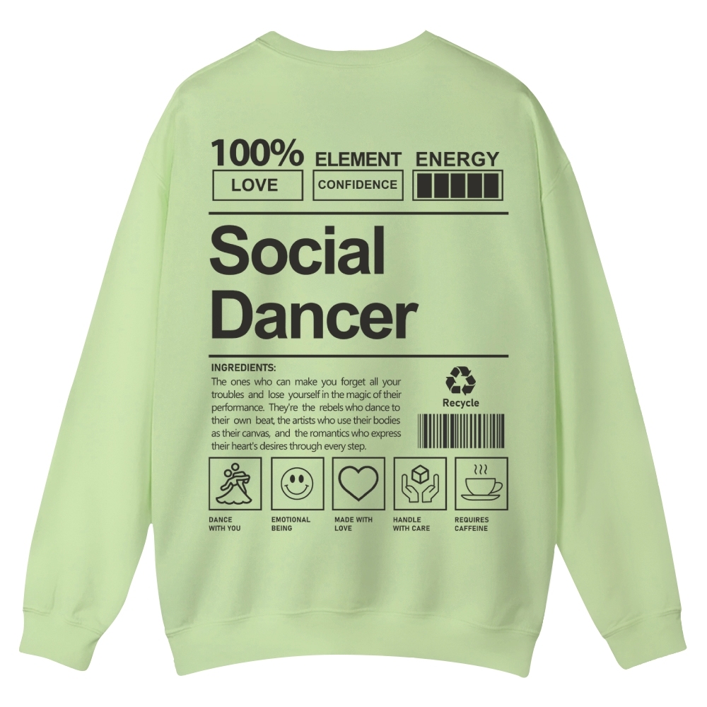 Social Dancer Casual Crewneck Sweatshirt-moweekender
