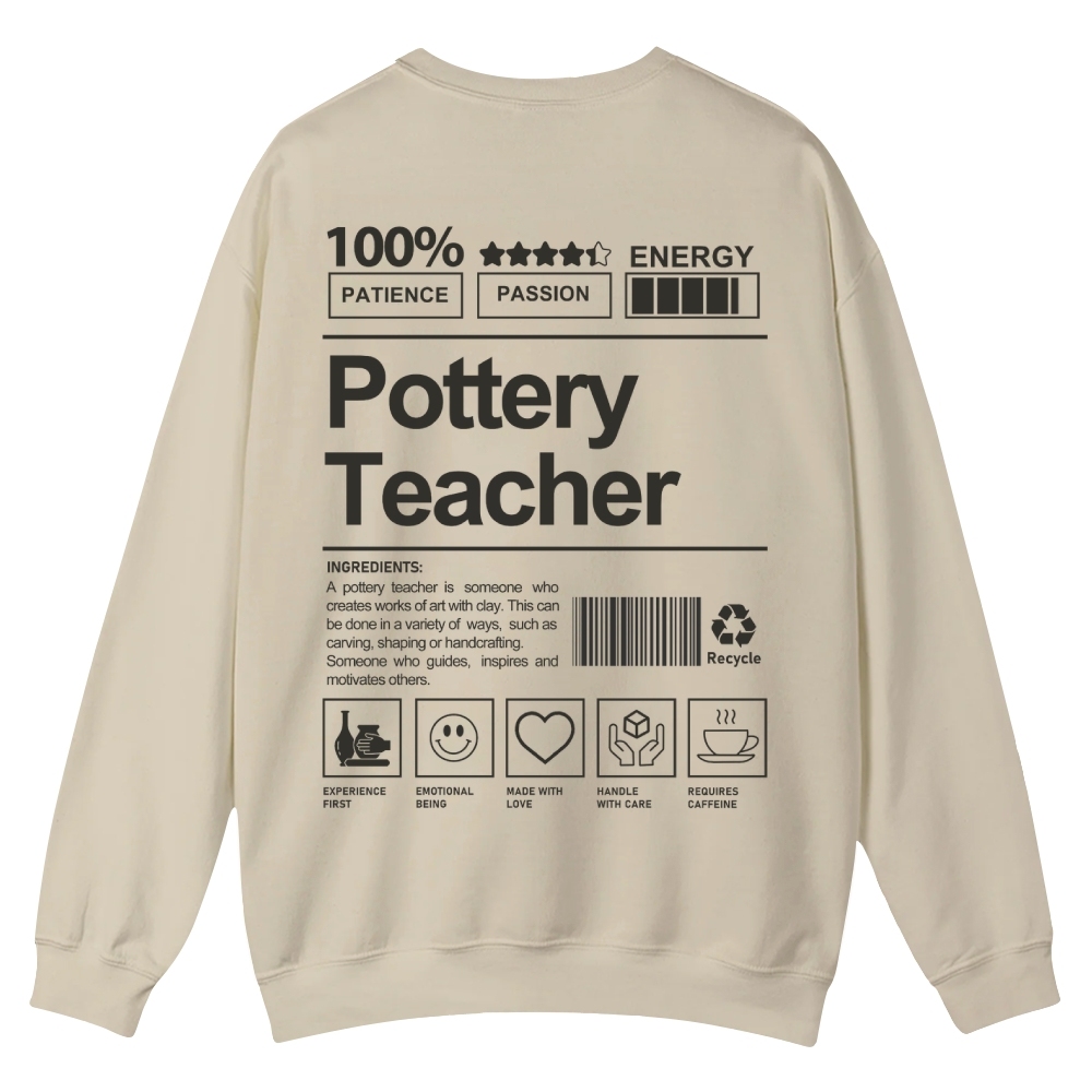 Pottery Teacher Casual Crewneck Sweatshirt-moweekender