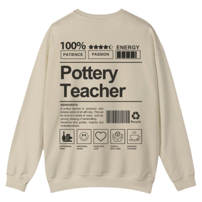 Pottery Teacher Casual Crewneck Sweatshirt-moweekender