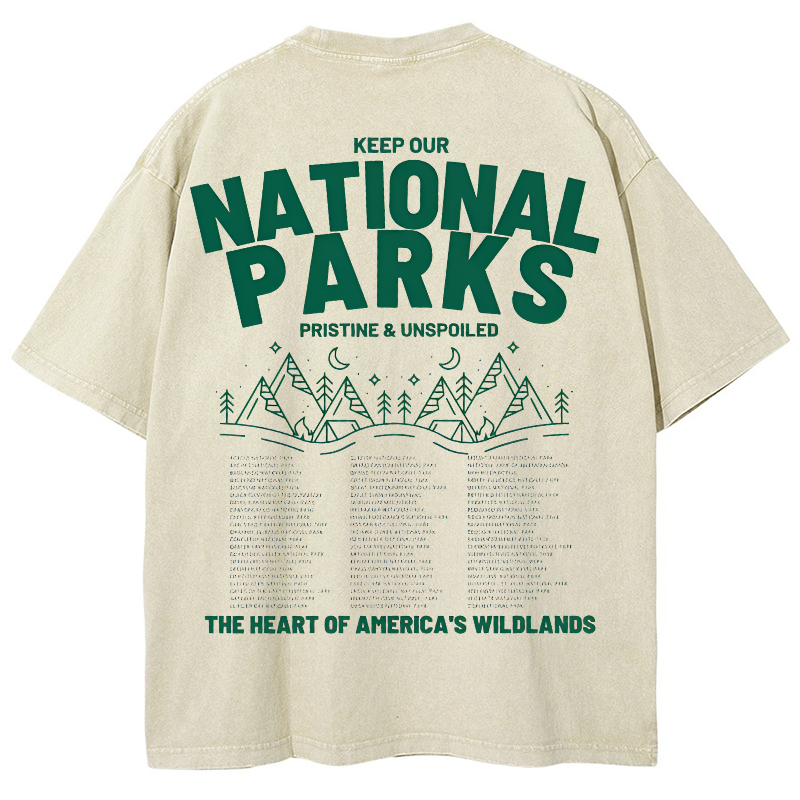 National Parks Vintage Snowflake Washed T-Shirt-moweekender