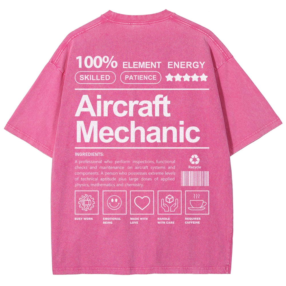 Aircraft Mechanic Unisex Fit Washed T-Shirt-moweekender