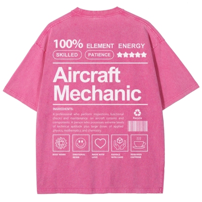 Aircraft Mechanic Unisex Fit Washed T-Shirt-moweekender