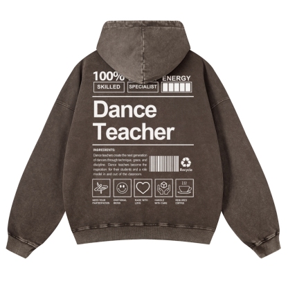 Dance Teacher Casual Washed Hoodie