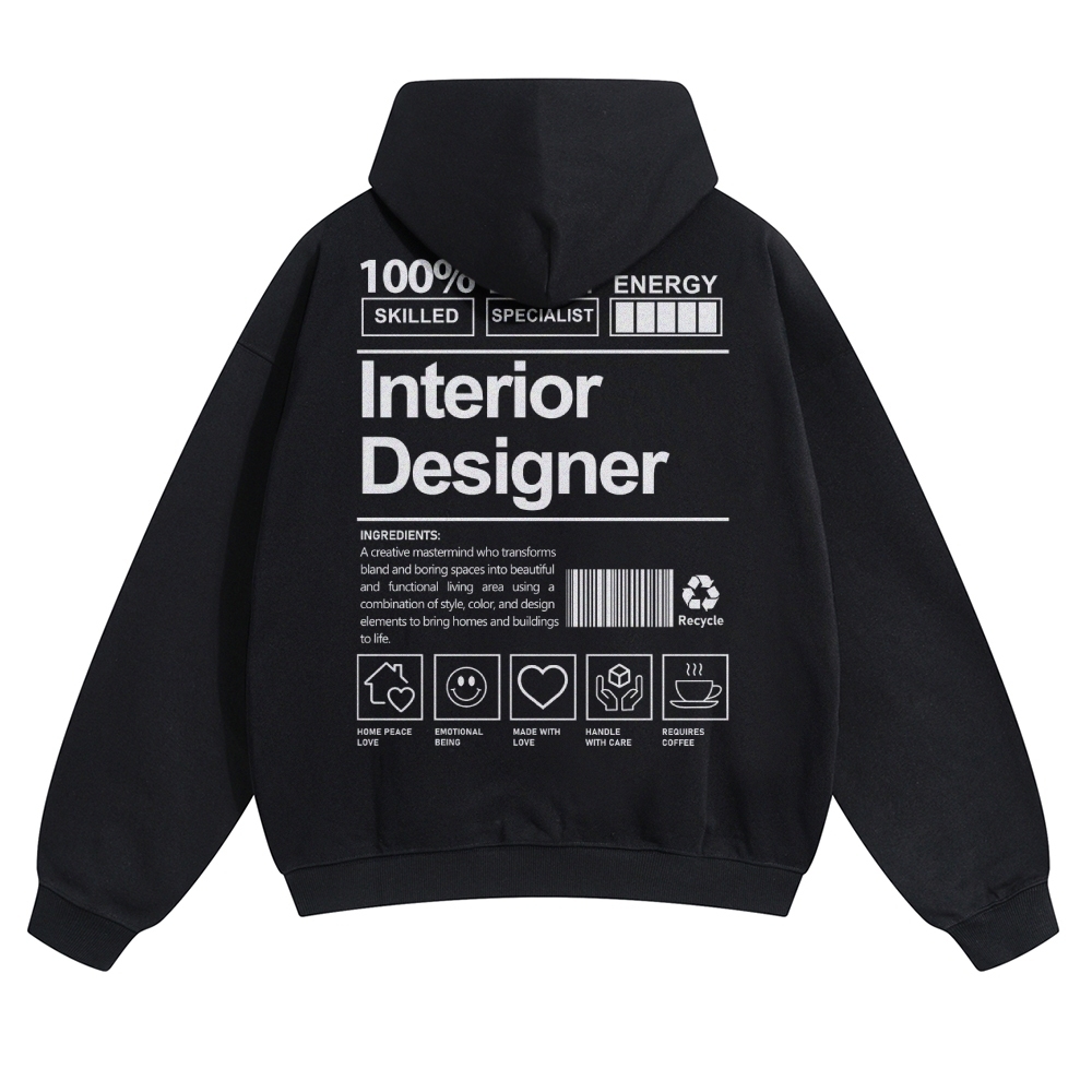 Interior Designer Unisex Casual Anime Print Hoodie-moweekender