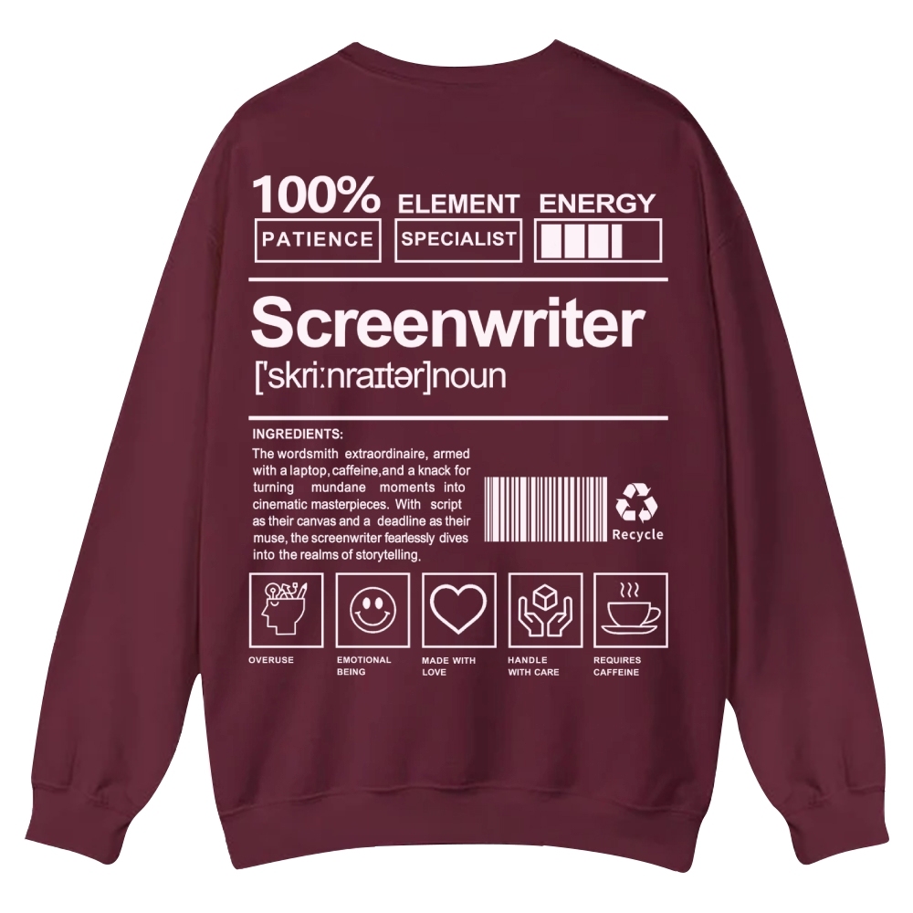 Screenwriter Printed Crew Neck Sweatshirt-moweekender