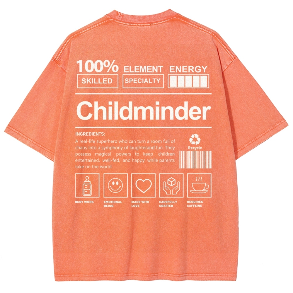 Childminder Unisex Fit Washed T-Shirt-moweekender