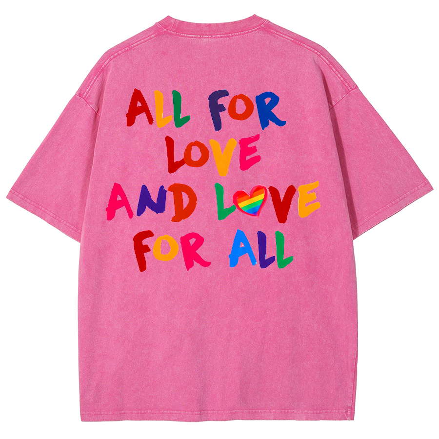 All For Love And Love For All Washed Oversized T-Shirt-moweekender