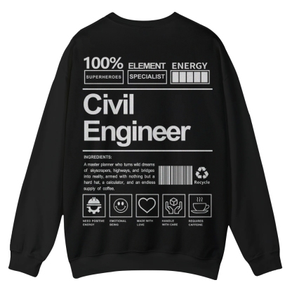 Civil Engineer Pattern Crew Neck Sweatshirt-moweekender