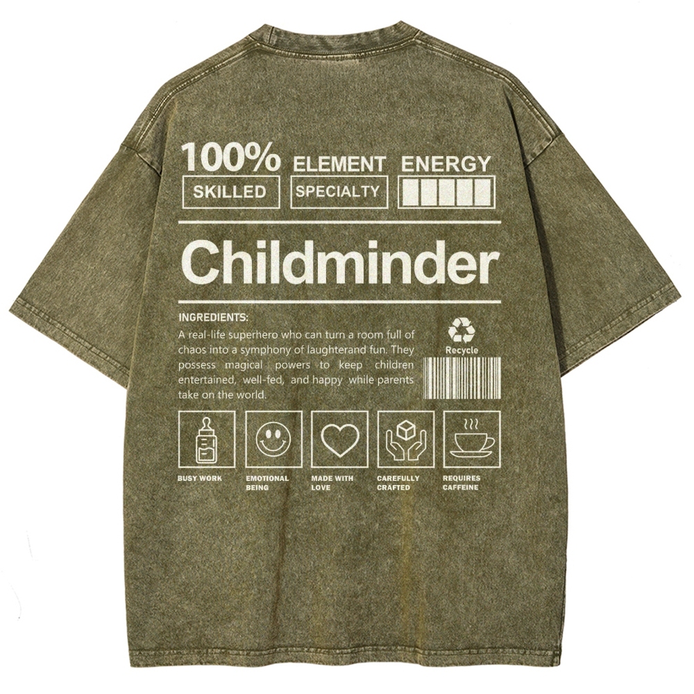 Childminder Unisex Fit Washed T-Shirt-moweekender