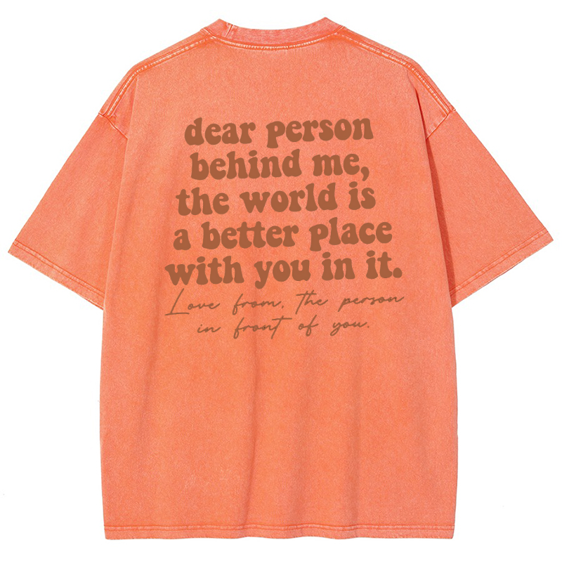 Dear person behind me Vintage Snowflake Washed T-Shirt-moweekender