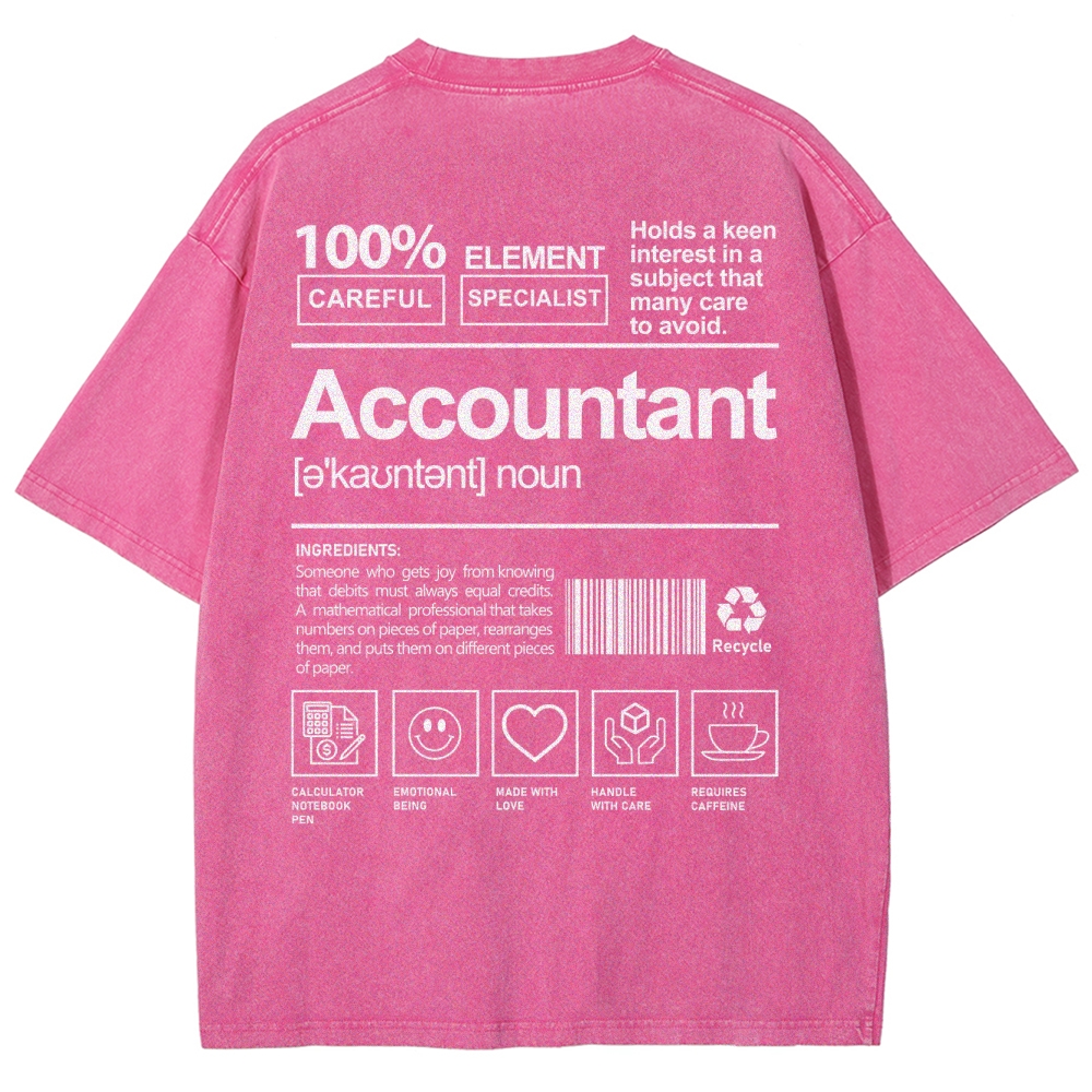 Accountant Unisex Fit Washed T-Shirt-moweekender