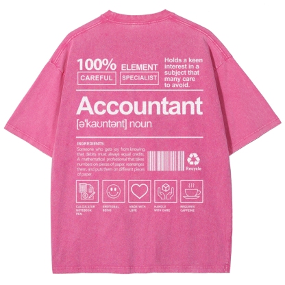 Accountant Unisex Fit Washed T-Shirt-moweekender