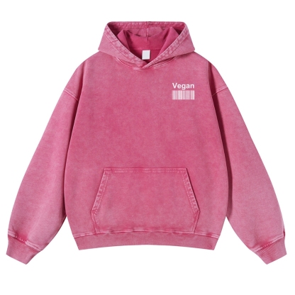 Vegan Printed Vintage Washed Hoodie-moweekender