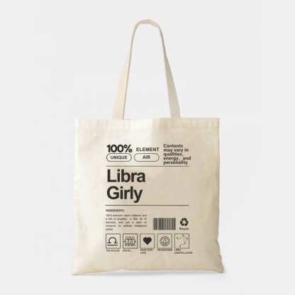 Libra Girly Tote Bag-moweekender