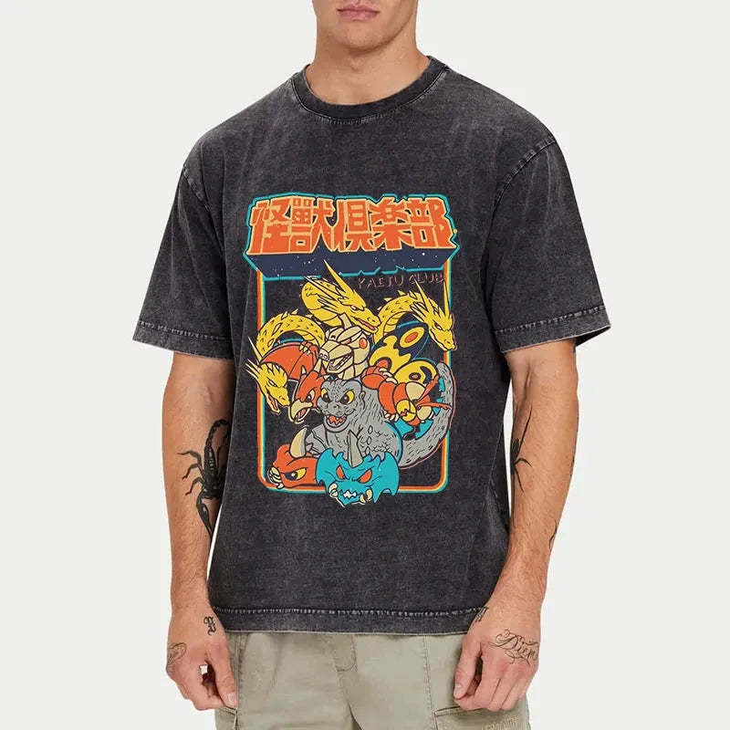 Kaiju Club Washed Vintage T-Shirt-moweekender