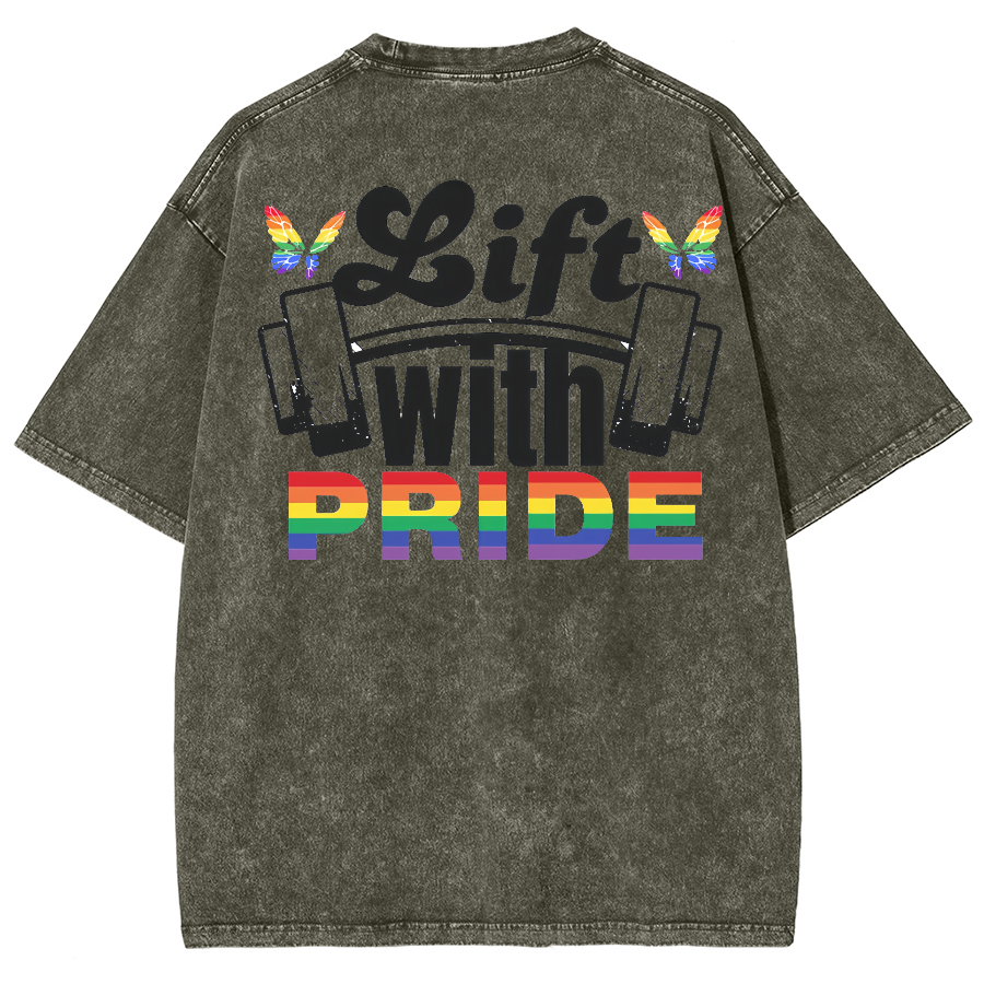 Pride Lift Unisex Vintage Washed Short Sleeve T-Shirt-moweekender