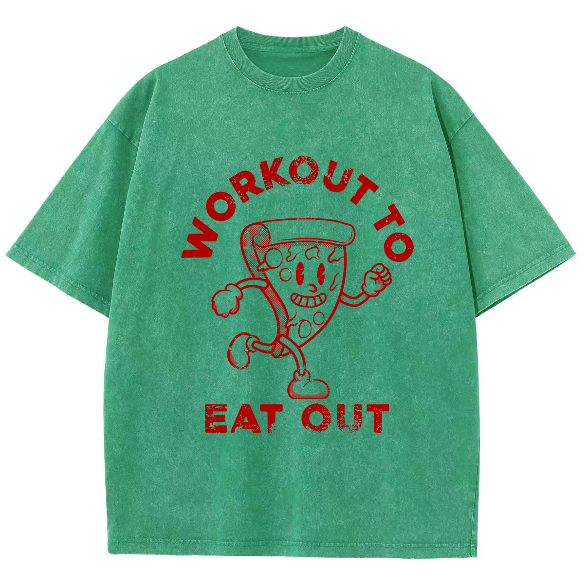 Workout To Eat Out Unisex Fit Washed T-Shirt-moweekender