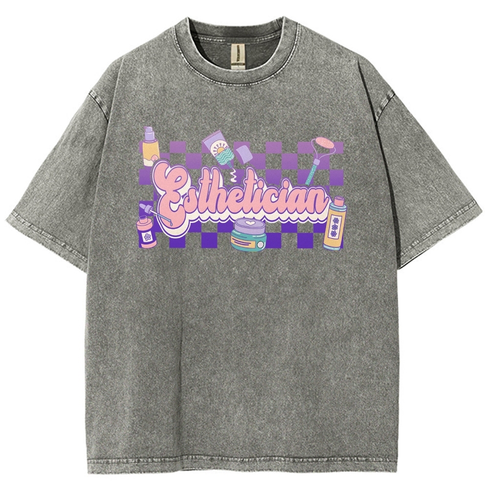 Esthetician Unisex Fit Washed T-Shirt-moweekender