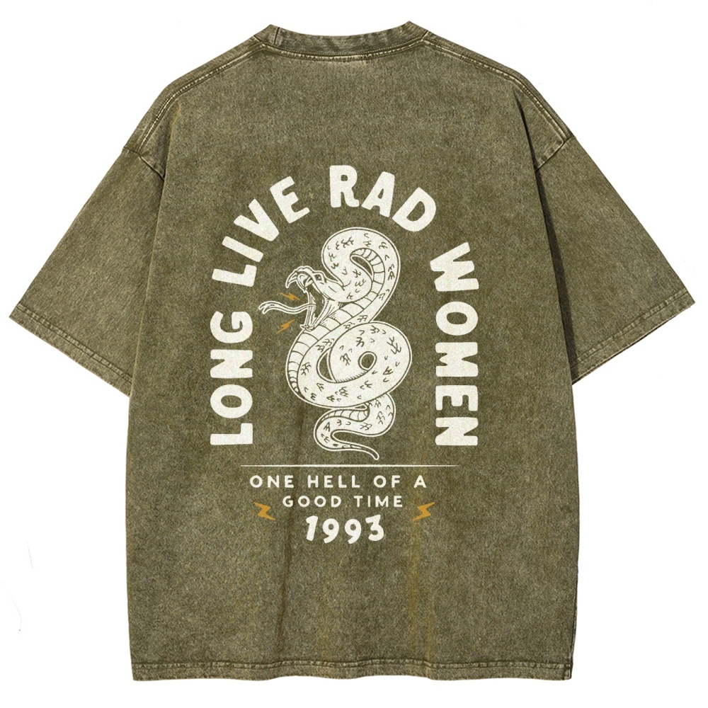 Long Live Rad Women Vintage Snowflake Washed T-Shirt-moweekender