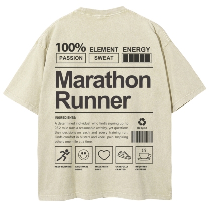 Marathon Runner Unisex Fit Washed T-Shirt