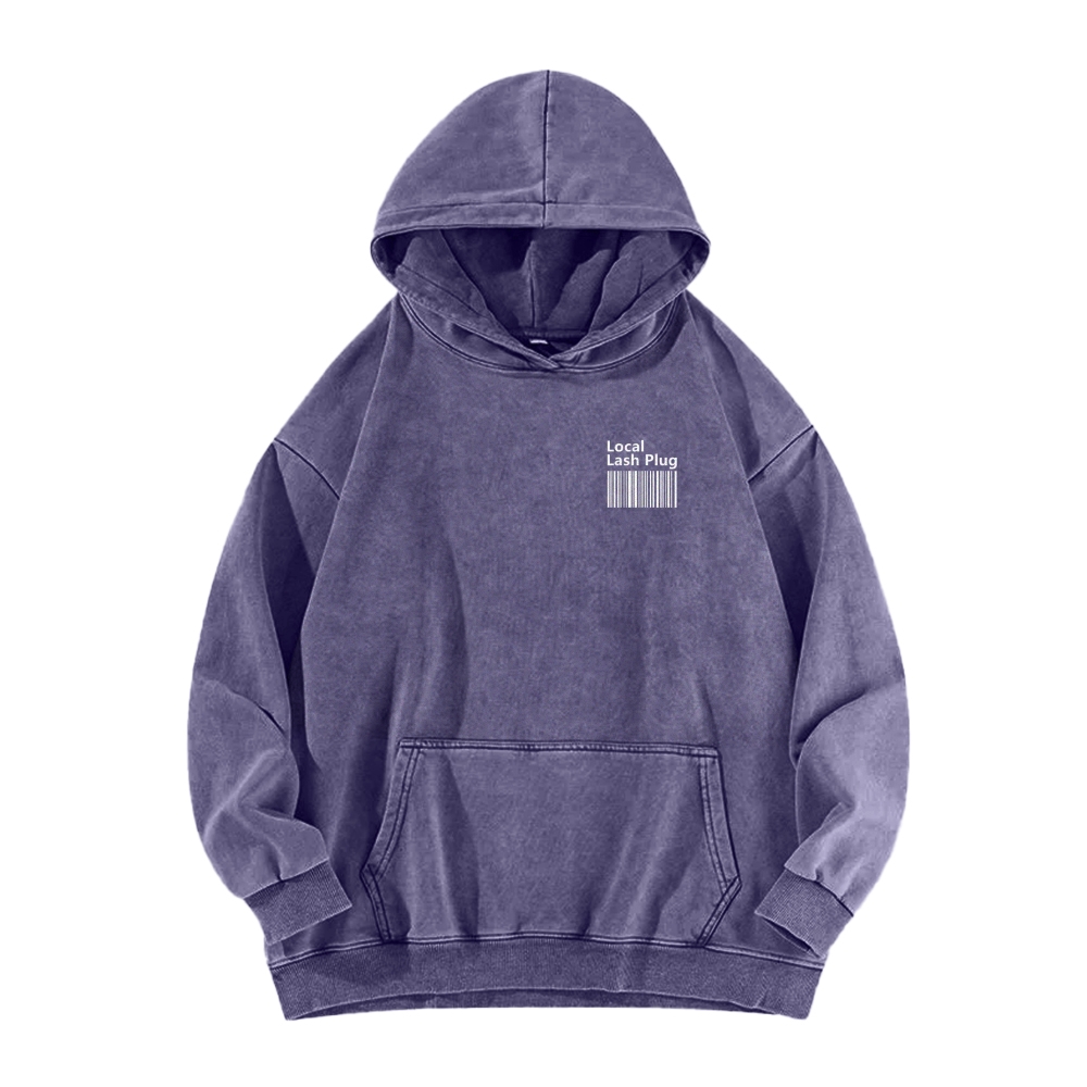 Local Last Plug Washed Long Sleeved Hoodie-moweekender