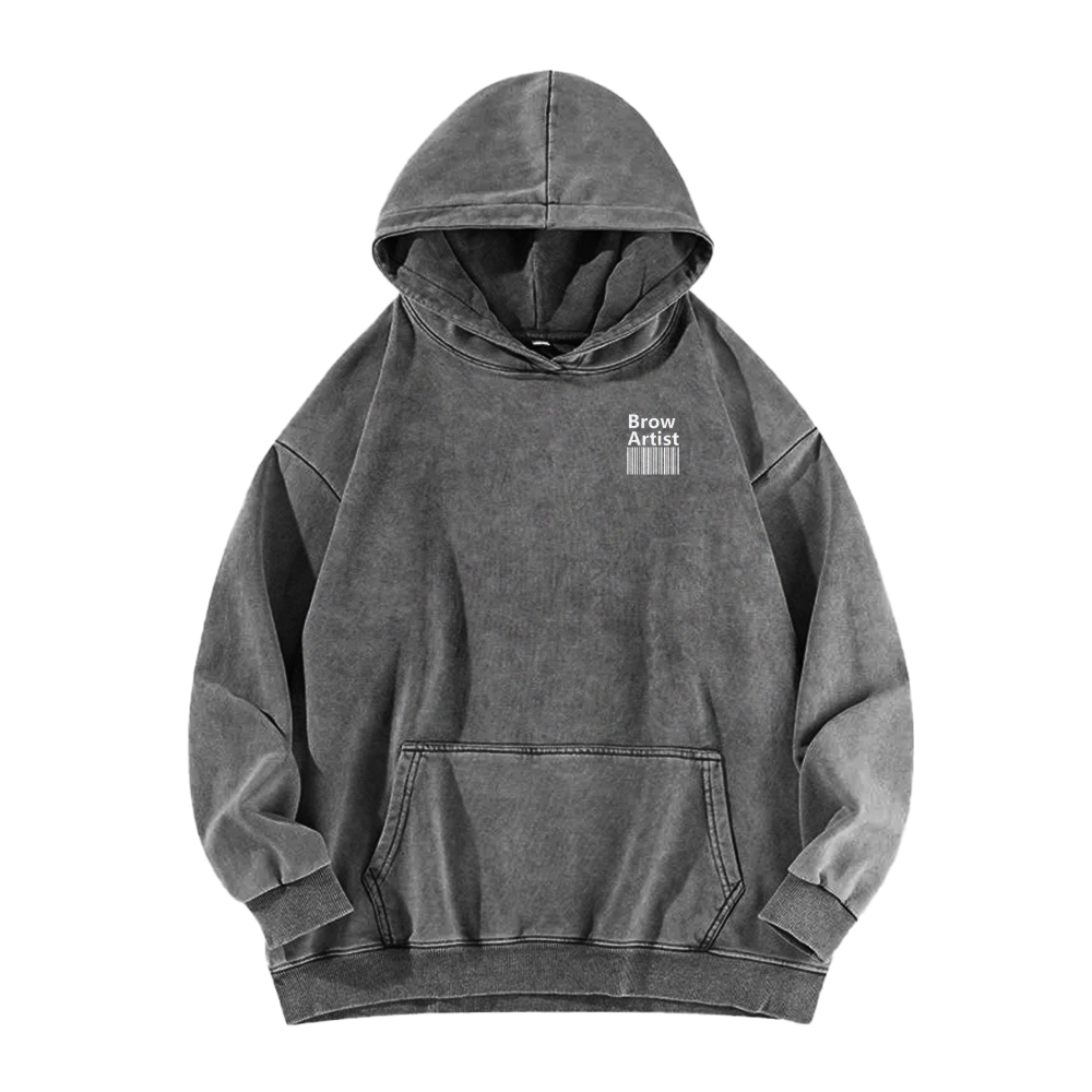 Brow Artist Casual Washed Hoodie-moweekender