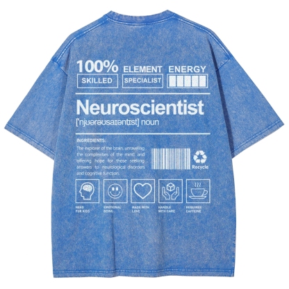 Neuroscientist Unisex Fit Washed T-Shirt-moweekender