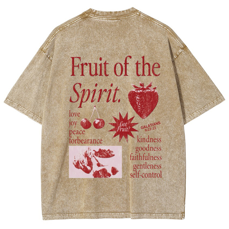 Fruit Of The Spirit Vintage Snowflake Washed T-Shirt-moweekender