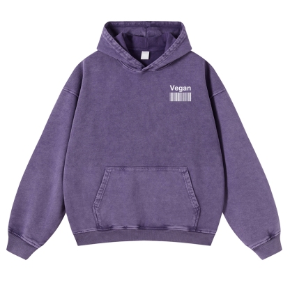 Vegan Printed Vintage Washed Hoodie-moweekender