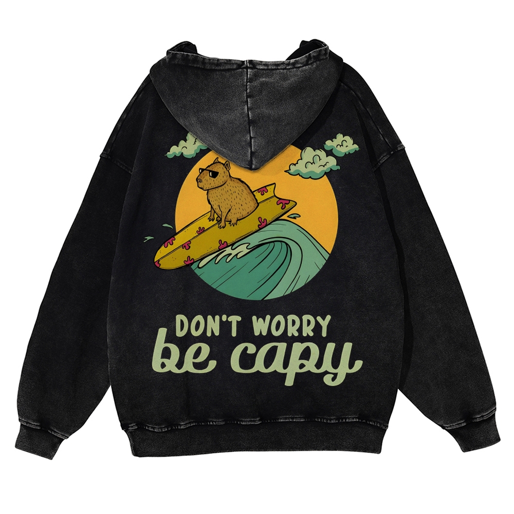 Be Capy Surfing Vintage Washed Hoodie-moweekender