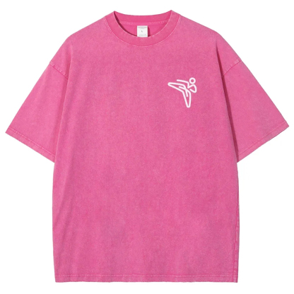 Taekwondo Pattern Washed Vintage Short Sleeves T-Shirt-moweekender
