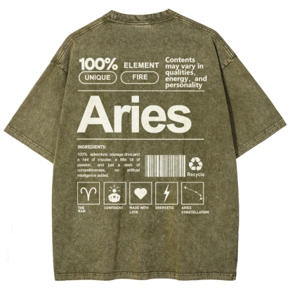 Aries Unisex Fit Washed T-Shirt