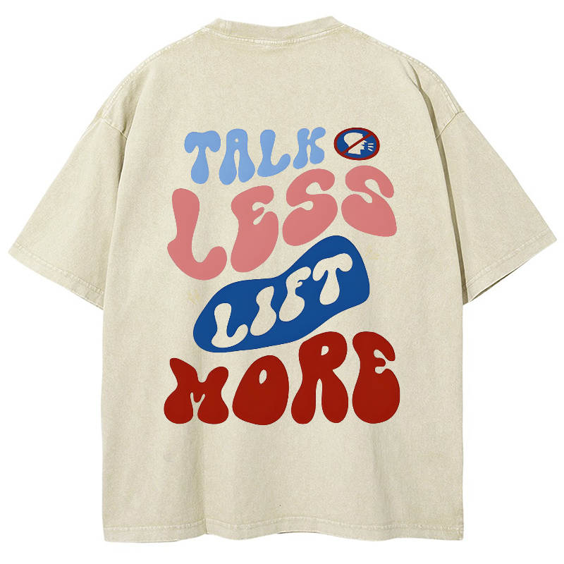Talk Less Lift More Vintage Snowflake Washed T-Shirt-moweekender
