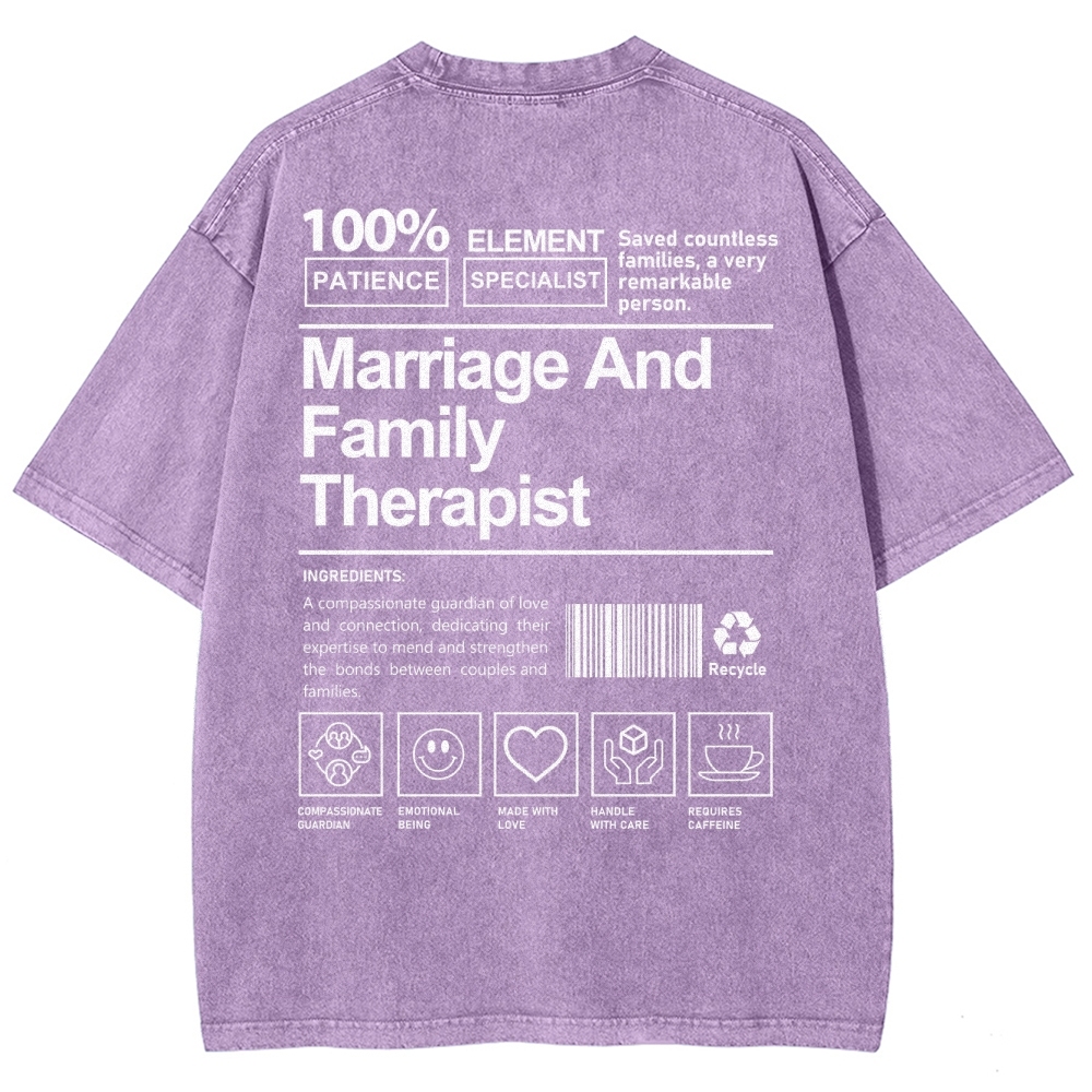 Marriage And Family Therapist Unisex Fit Washed T-Shirt-moweekender