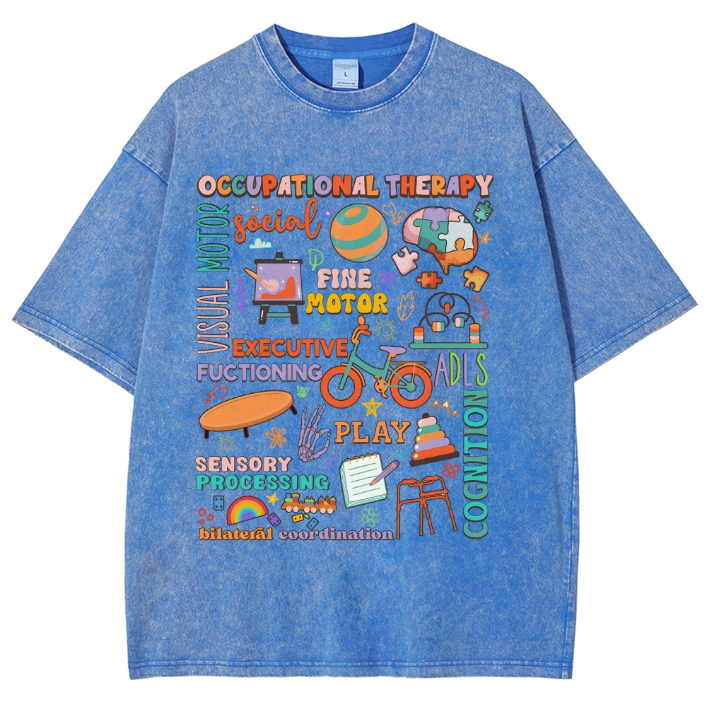 Occupational Therapist Unisex Fit Washed T-Shirt-moweekender