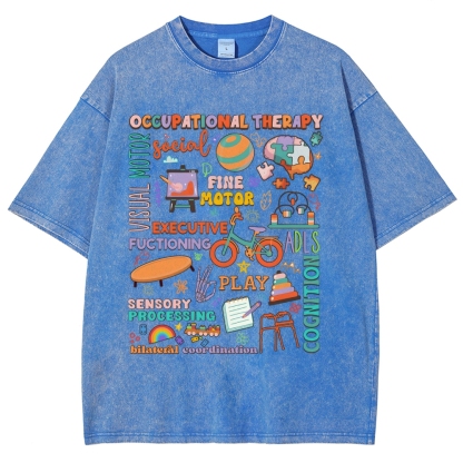 Occupational Therapist Unisex Fit Washed T-Shirt-moweekender