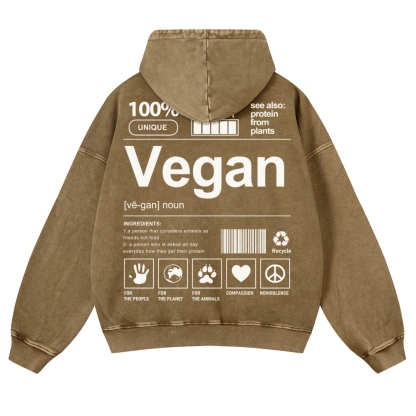 Vegan Printed Vintage Washed Hoodie-moweekender