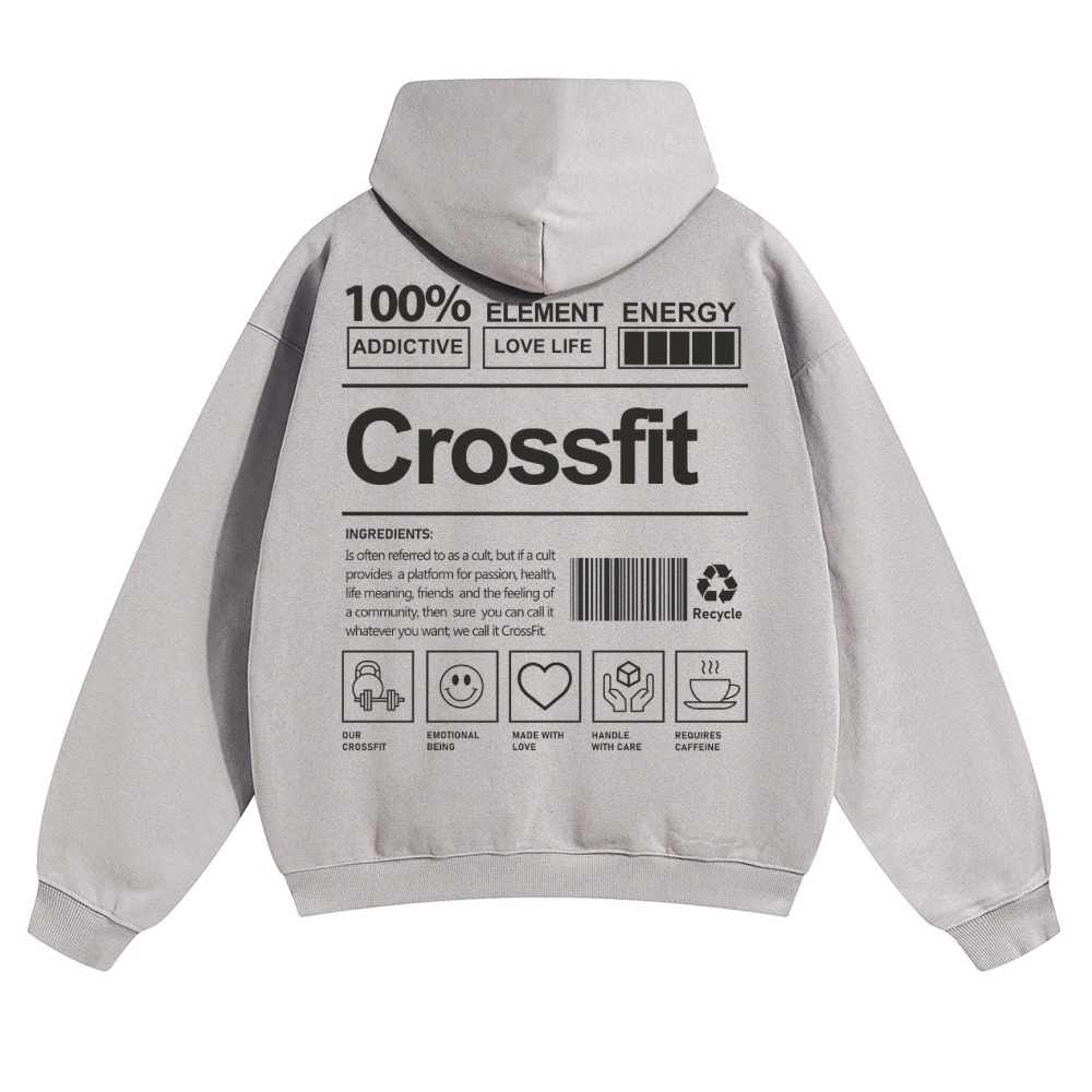 Crossfit Unisex Casual Anime Print Hoodie-moweekender