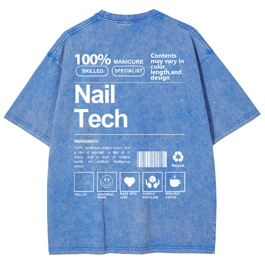 Nail Tech Unisex Fit Washed T-Shirt-moweekender