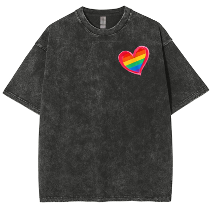 All For Love And Love For All Washed Oversized T-Shirt-moweekender