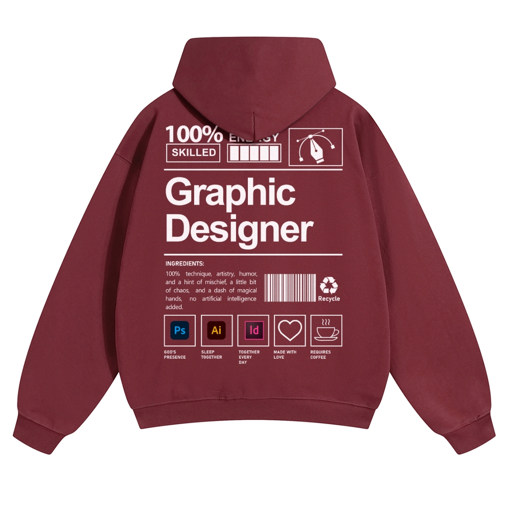 Graphic Designer Unisex Casual Anime Print Hoodie-moweekender