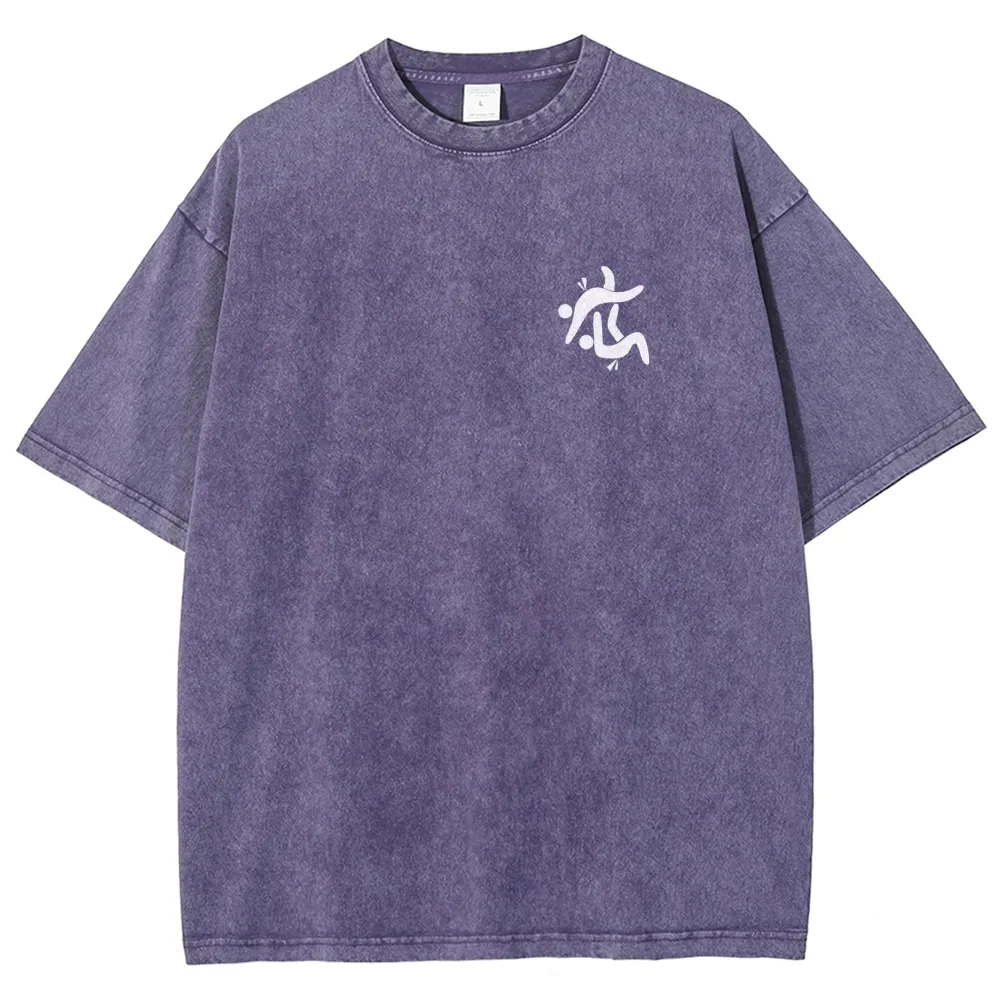 Jiu Jitsu Pattern Washed Vintage Short Sleeves T-Shirt-moweekender