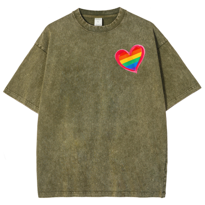 All For Love And Love For All Washed Oversized T-Shirt-moweekender