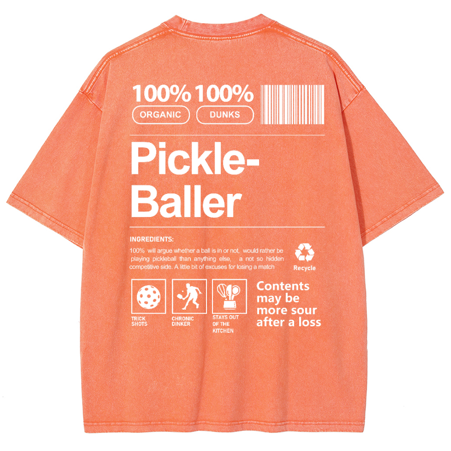 Pickle Baller Unisex Fit Washed Oversized T-Shirt-moweekender