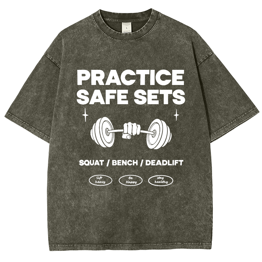 Practice Safe Sets Unisex Fit Washed T-Shirt-moweekender