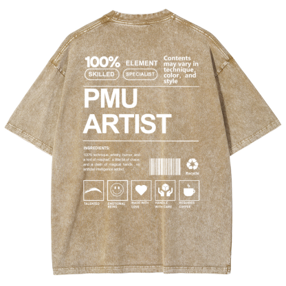 PMU Artist Unisex Fit Washed T-Shirt-moweekender