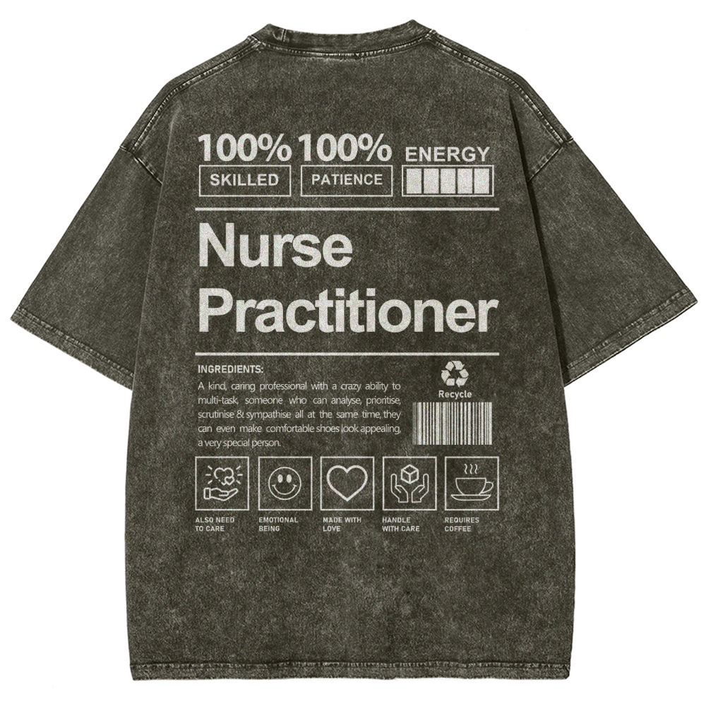 Nurse Practitioner Unisex Fit Washed T-Shirt-moweekender
