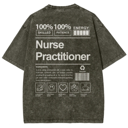 Nurse Practitioner Unisex Fit Washed T-Shirt-moweekender