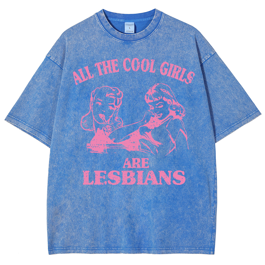 We Are Lesbians Washed Oversized T-Shirt-moweekender
